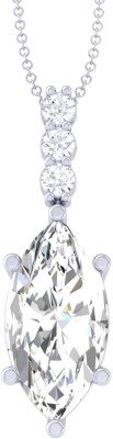 CLARA Marquise Solitaire Pendant with Chain Gold-plated Cubic Zirconia Sterling Silver Pendant