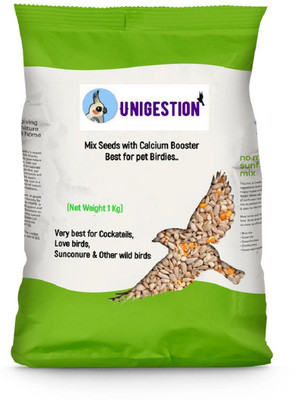 

unigestion Parrots and Budgies Mix Seeds with calcium booster 1 Kg 1000 g Dry Bird Food