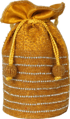 

Ahankara Handcrafted Dimonte Potli Pouch Potli(Yellow)