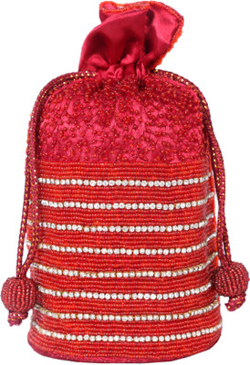 

Ahankara Handcrafted Dimonte Potli Pouch Potli(Red)