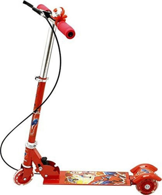 

MTS Foldable 3 Wheeler Cycle Height Adjustable With Hand Break, Bell And Led Light NEW Scooter(Red)
