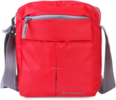 

VANWALK Boys & Girls Casual Red Nylon Sling Bag