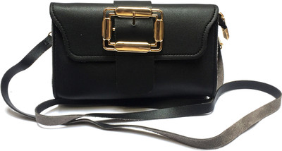 

Urban Interia Women Casual Black Leatherette Sling Bag