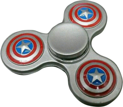 

YAMAMA Metal 3 Arm Silver Captain America Fidget Spinner Toy for Kids & Adults(Multicolor)