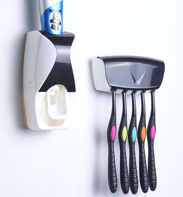 

ZURU BUNCH Advance Plastic Toothbrush Holder(Black, Wall Mount)