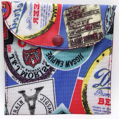 

Meher Collection Cosmetic Pouch(Multicolor), Blue base;printed;purple lining