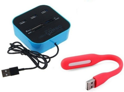 

durReey Set of Multi connectivity USB Hub with Mini Flexible USB LED Light Lamp for Laptop Computer Keyboard Reading Notebook 6E USB Hub, Led Light(Blue, Red)