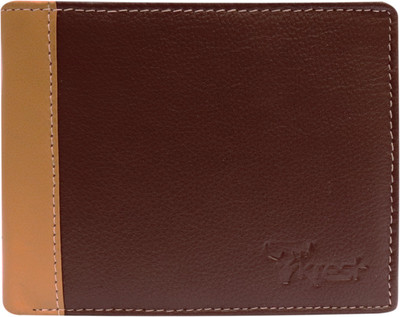 

Krest Men Brown, Tan Genuine Leather Wallet(6 Card Slots), Brown;yellow