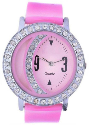 

Swadesi Stuff New Arrival Diamond Studded pink Color Watch - For Girls