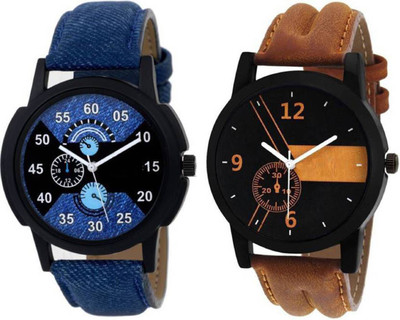 

Swadesi Stuff Stylish leather belt watch combo of 2 Watch - For Men