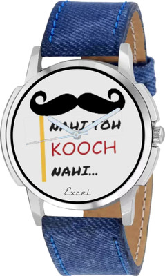

Excel Exclusive Grey Denim Strap Mooch Nahi Tu Kuch Nahi Watch For Mens & Boys Watch - For Men