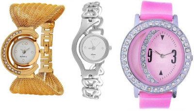 

Swadesi Stuff Exclusive Premium Quality stylish Multi color watch combo of 3 Watch - For Women