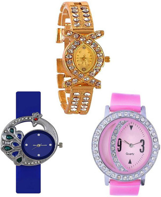 

Swadesi Stuff Exclusive Premium Quality stylish Multi color watch combo of 3 Watch - For Women