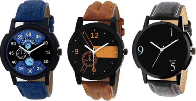 

Swadesi Stuff Exclusive leather watch Stylish combo of 3 watches Watch - For Men