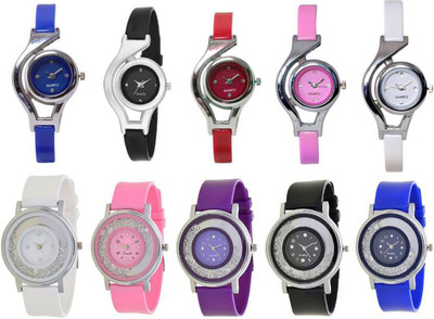 

Swadesi Stuff New Arrival Stylish Multi color combo of 10 watches Watch - For Women