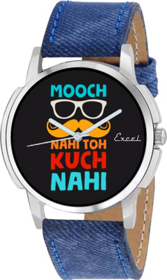 

Excel Exclusive Denim Strap Mooch Nahin Tu Kuch Nahin Black Watch For Mens & Boys Watch - For Boys