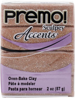 

Polyform Premo Sculpey Accents Polymer Clay 2Oz - Rose Gold Glitter