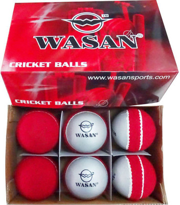 Wasan 2 tone/Swing Sting Cricket Ball - (Pack of 6) Cricket Tennis Ball(Pack of 6, Red, Silver)