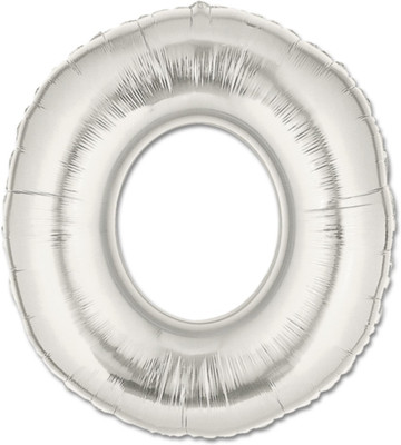 

FUNBOX Solid NUMBER BALLOON 0 Balloon(Silver, Pack of 1)