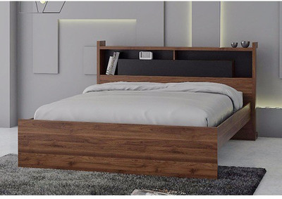 

RoyalOak Milan Engineered Wood Queen Bed With Storage(Finish Color - Walnut Brown)