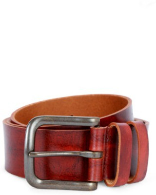

Louis Philippe Men Formal Red Genuine Leather Belt, Black.brown