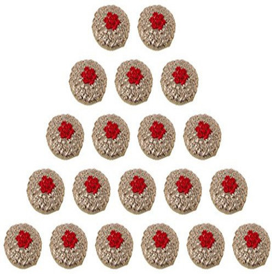 

Fabric and Lace BT016d Fabric, Metal Buttons(Pack of 20)