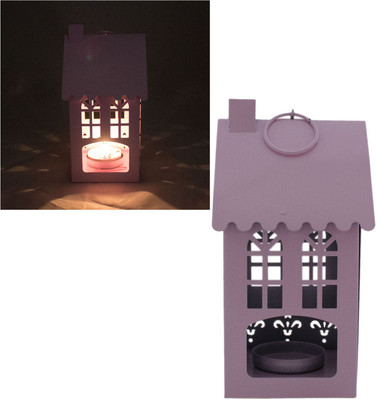 

Tootpado Gifts & Decor Hut House Shape Candle Holder Hanging Lantern - Pink (DECd088) Steel Candle Holder(Pink, Pack of 1)