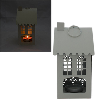 

Tootpado Gifts & Decor Hut House Shape Candle Holder Hanging Lantern - Cream (DECd090) Steel Candle Holder(Yellow, Pack of 1)