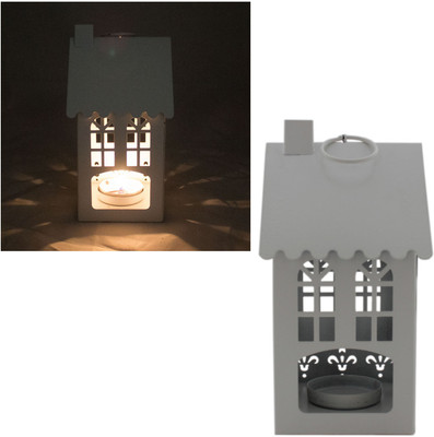 

Tootpado Candle Stands For Decoration House Shape - White (4DER34) - Candle Holders For Home Decor Steel Candle Holder(Grey, Pack of 1)