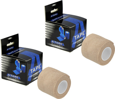 

A-TAPE Cohesive Crepe Bandage Beige (Pack of 2, Reusable & Waterproof, 5cm X 4.5 Mtr) Crepe Bandage(5 cm)