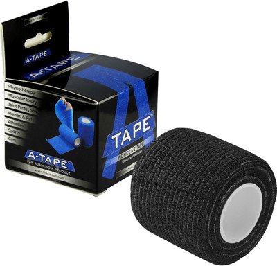 

A-TAPE Cohesive Crepe Bandage Black (Reusable & Waterproof, 5cm X 4.5 Mtr) Self Adhesive Crepe Bandage