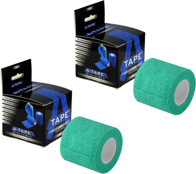 

A-TAPE Cohesive Crepe Bandage Green (Pack of 2, Reusable & Waterproof, 5 cm X 4.5 Mtr) Self Adhesive Crepe Bandage