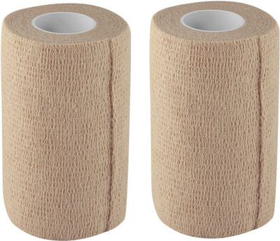 

A-TAPE Cohesive Crepe Bandage Beige (Pack of 2, Reusable & Waterproof, 10 cm X 4.5 Mtr) Self Adhesive Crepe Bandage