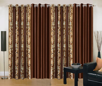 

Ville Style 214 cm (7 ft) Polyester Door Curtain (Pack Of 4)(Abstract, Brown)