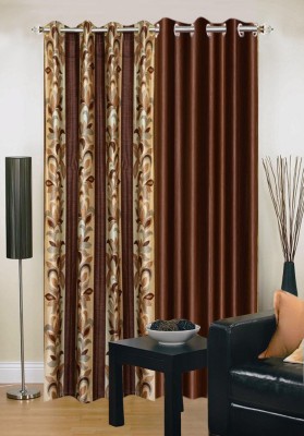 

Ville Style 275 cm (9 ft) Polyester Long Door Curtain (Pack Of 2)(Abstract, Brown)