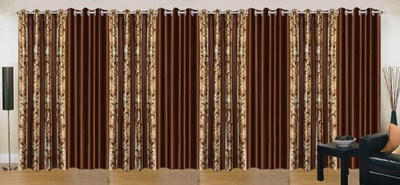 

Stella Creations 274 cm (9 ft) Polyester Long Door Curtain (Pack Of 8)(Printed, Brown)