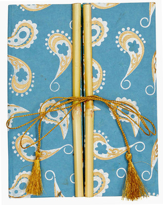 

MakenStyleCollection A5 Diary(Handcrafted diary with special lock, Blue, White, golden)