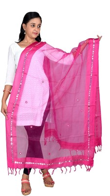 DIAMO Cotton Blend Embroidered Women Dupatta