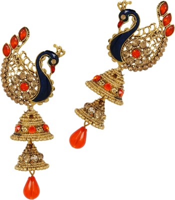 Jewels Capital Diva Style Cubic Zirconia Alloy Drops & Danglers, Earring Set, Jhumki Earring