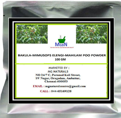 

MGBN BAKULA-MIMUSOPS ELENGI-MAHILAM POO POWDER-100 GM(100 g)