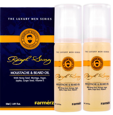 

Farmerz Beard Growth Booster Combo: Pack of 2 Beard Growth Oil (Each 50ml)- The Royal Swag Series Hair Oil(100 ml)