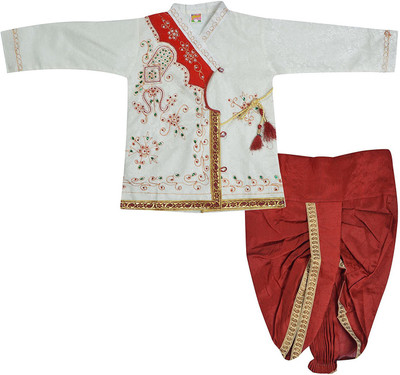 Archiecs Creation Boys Festive & Party Dhoti & Kurta Set(White Pack of 1)