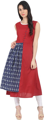 Nayo Women Solid A-line Kurta(Red)