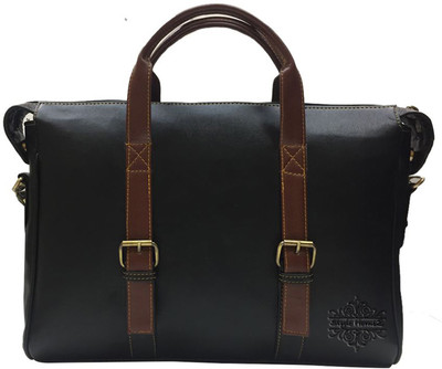 

Style Homez 15.6 inch Laptop Messenger Bag(Black, Brown), Metal black | gingerbread tan brown