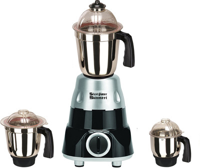 

SilentPowerSunmeet MG18 TA 36 ( 1 Large Jar, 1 Medium Jar and 1 Chuntey Jar ) 550 W Mixer Grinder(Black, Silver, 3 Jars)