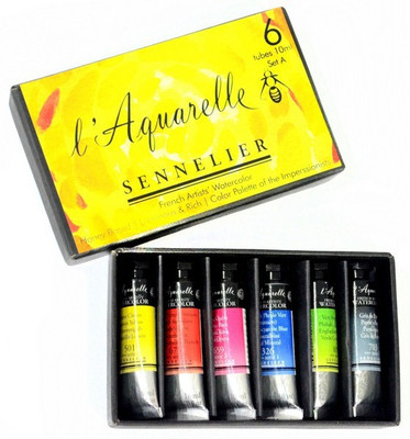 SENNELIER l'Aquarelle French Artists' Watercolor - Set A 6 X 10ML(Set of 1, mixed)