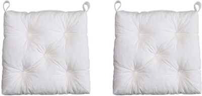 AVI Microfibre Solid Chair Pad Pack of 2(White)