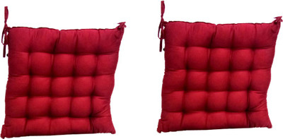AVI Microfibre Solid Chair Pad Pack of 2(Maroon)