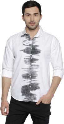 CAMPUS SUTRA Men Printed Casual White Shirt