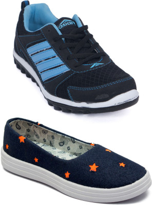 

Asian Women Casual & Running Shoes Combo Pack of 2 Bellies For Women(Navy, Orange, Multicolor